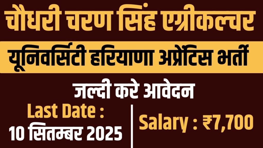 CCSHAU Hisar Apprentice Vacancy 2025