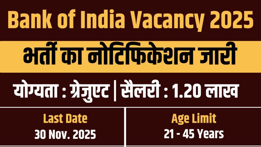 Bank of India Vacancy 2025